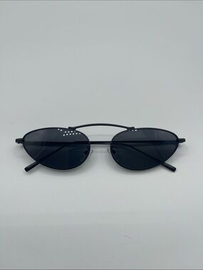 Bsreyeop Narrow Cat Eye Sunglasses Metal Frame Retro Y2K